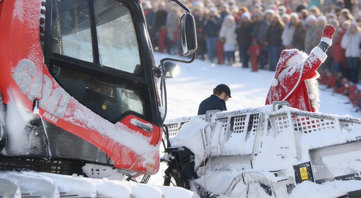 Le traîneau futuriste du Père Noël - Le Sauze - Le Père Noël sur sa dameuse