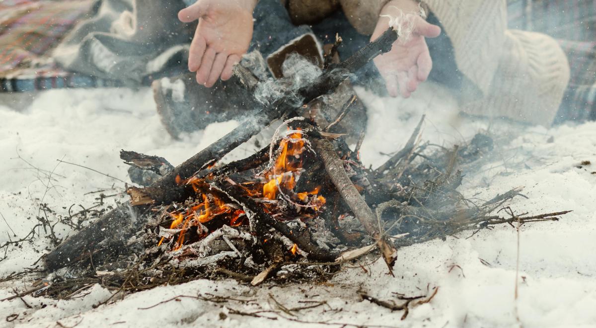 Atelier survie - Le Sauze - Feu dans la neige