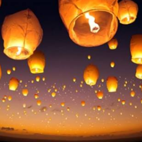 Dusk Party Family au Chalet_Seyne - lâcher de lanterne