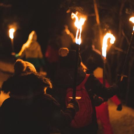 Lune blanche - Le Sauze - balade raquettes aux flambeaux