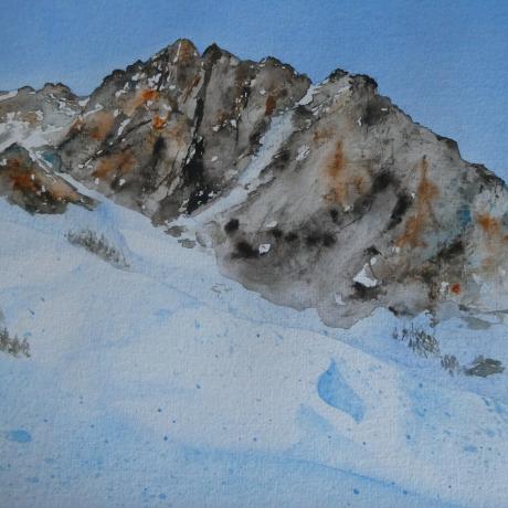 Exposition aquarelle en Ubaye par Sylvie Mehrenberger - Le Sauze 1400 - Le Brec