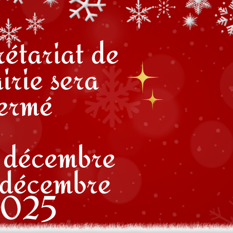Le secrétariat de la mairie sera fermé