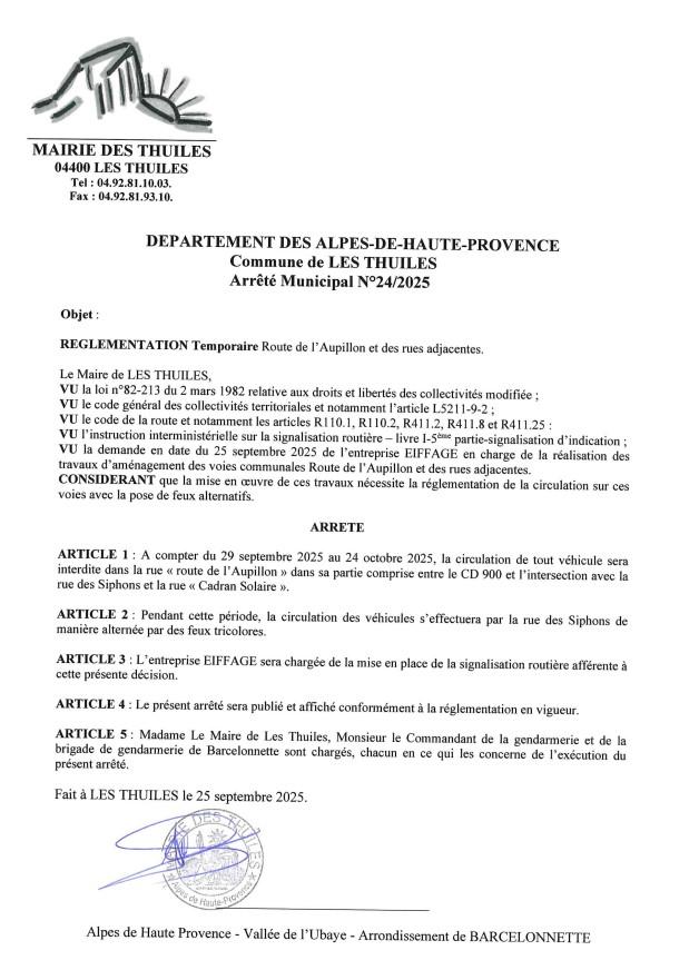 Arrêté 24-2025 Arrêté 24-2025