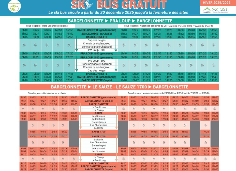 Navettes Barcelonnette - Sauze