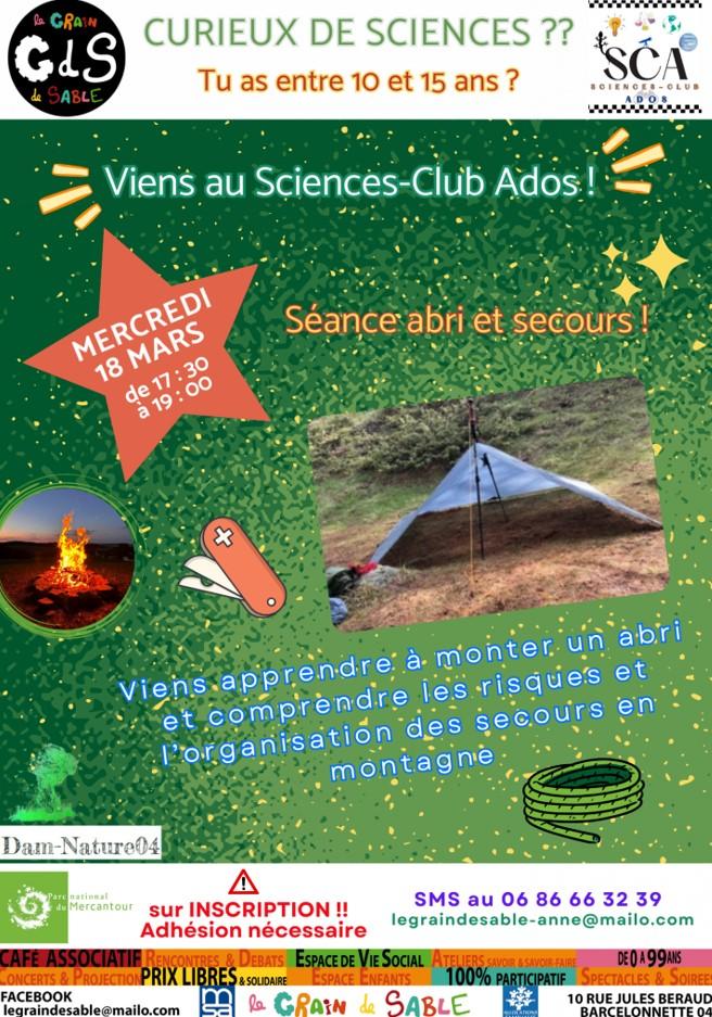 Sciences club ados