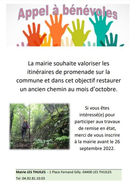 Appel à bénévoles