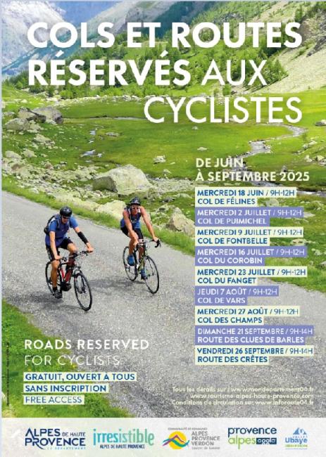 Cols et routes réservés 2025