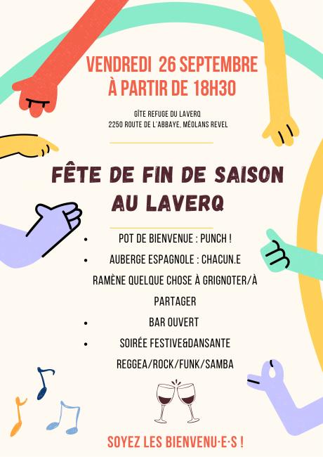 SOIREE DE FIN DE SAISON GITE LAVERQ